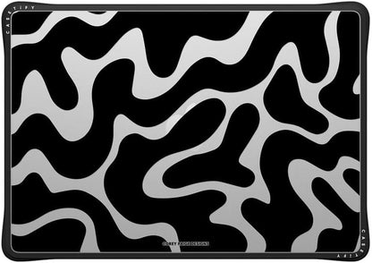 CASETiFY Impact MacBook Air 15" (M2-M4) Case [Cushioned Impact Corners/Scratch-Resistant/Anti-Slip Grip] - Black Abstract Shapes - Clear Black