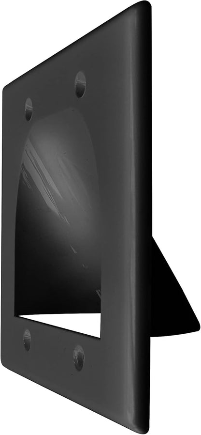 BestMounts - 1 Pack In Wall Cable Management TV Cord Hider for Wall Mounted TV - Recessed Wall Plates Cable Pass Through - Dual Gang Behind Wall Cable Management up to 8-10 Low Voltage Cords (Black)