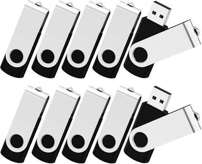 Wholesale 100 Pack 8GB Flash Drive Thumb Drive Flash Drives Swivel Memory Stick, Custom Logo, Black
