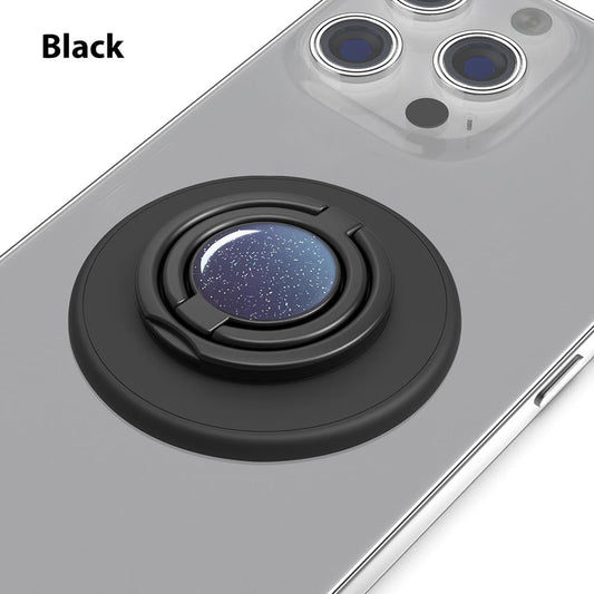 Magnetic Phone Grip Compatible with MagSafe, Magnetic Phone Ring Holder Finger Kickstand Wireless Charging Compatible, Double Cell Phone Rings Gripper Stand for MagSafe iPhone - Sparkle Blue