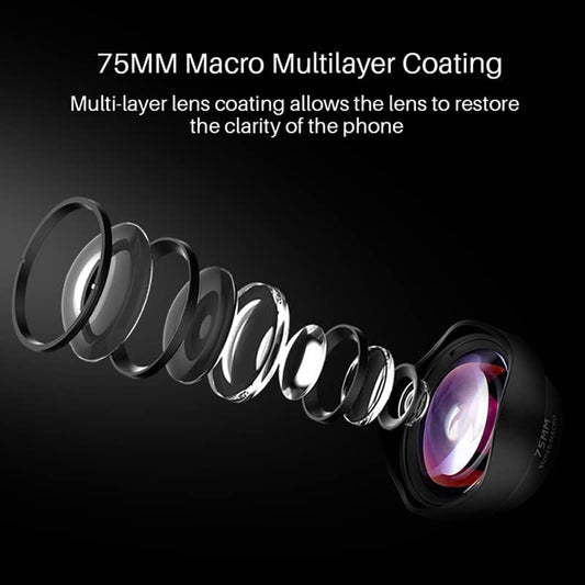Professional Phone Camera Lens 75mm Macro Lens HD DSLR Effect Clip-on for iPhone 12 11 Pro Max Samsung S20 Plus Huawei Xiaomi