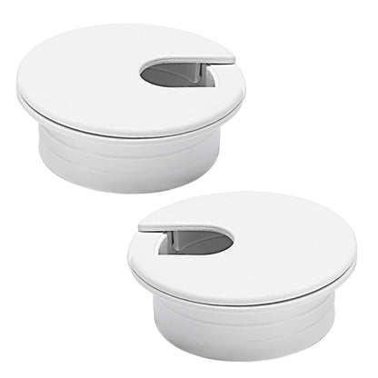 2 Pcs Desk Grommet 1-3/8" / 35 mm, Desk Cord Hole Cover, Cable Grommet ABS Plastic, Desk Hole Grommet for Home & Office Pc, Detachable Cable Cord Organizer-White