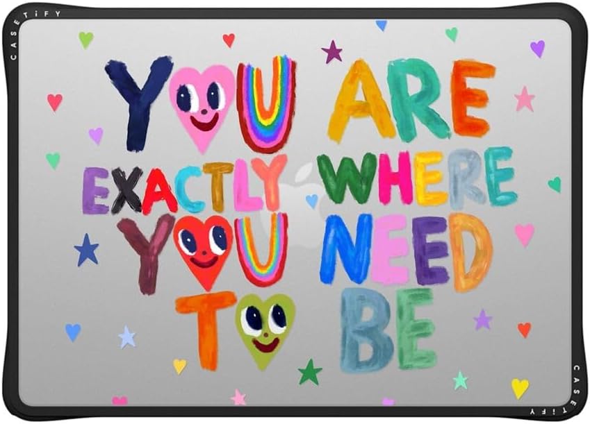 CASETiFY Impact MacBook Air 13.6" (M2-M4) Case [Cushioned Impact Corners/Scratch-Resistant/Anti-Slip Grip] - You are Exactly - Clear Black