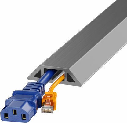 Yecaye 4ft Floor Cord Cover, Cord Covers for Wires on Floor, Floor Cable Mangament, Cable Protector for Organizing and Protecting Wires on Floor, Cord Hider Cable Cavity W0.55in H0.27in Grey