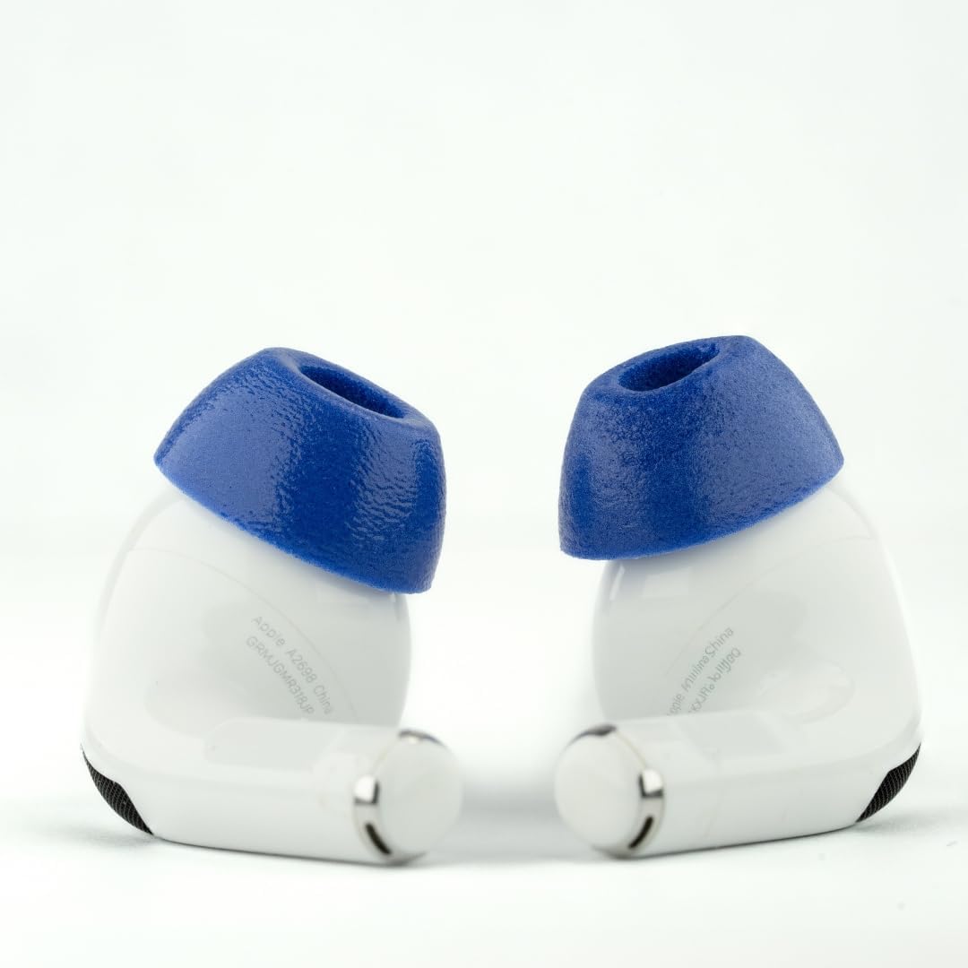 Comply TrueGrip MAX | Premium Memory Foam Replacement Earbud Tips for Apple AirPods Pro 1 & 2 | Long Lasting Comfort, MAX Durability, Secure Fit, Superior Noise Isolation| Blue (Medium) (3 Pairs)