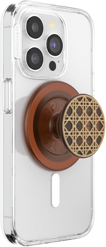 PopSockets Phone Grip for MagSafe with Kickstand, Magnetic Stand, Swappable Top, Secure Hold for iPhone MagSafe Cases, Phone & Tablet Grip - Wood Res-Raising Cane