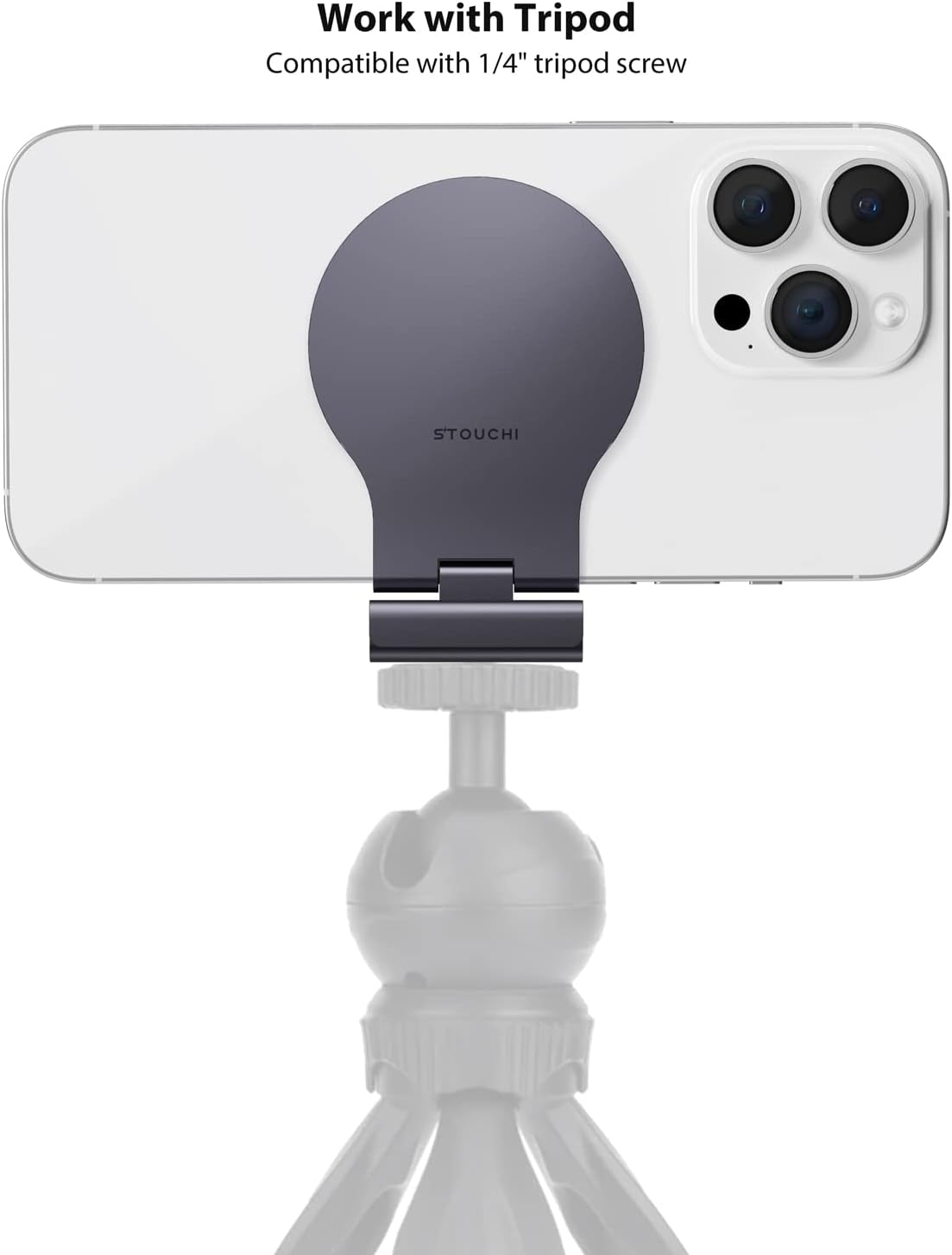 Stouchi Continuity Camera Mount for Desktop Monitor, iMac Compatible iPhone Webcam Mount with Mag-Safe for Mac Desktops and Displays, Apple TV 4K