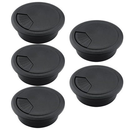 5 Pcs Desk Grommet 2" / 50 mm, Desk Cord Hole Cover, Cable Grommet ABS Plastic, Desk Hole Grommet for Home & Office Pc, Detachable Adjustable Cable Cord Organizer-Black