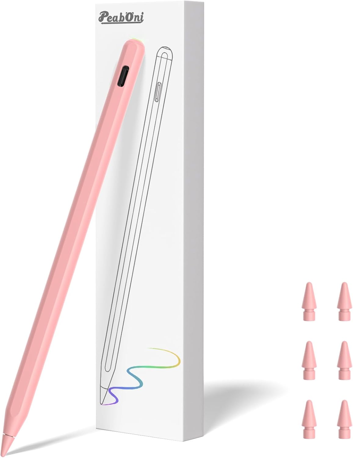 Pencil 2nd Generation for iPad 2018-2024 with Magnetic Wireless Charging Compatible with Apple iPad Pro 13”(M4)/12.9”/11”,iPad Air 6(M2)/5/4/3,iPad mini 7(A17 Pro)/6/5,iPad10/9/8/7/6 Pink