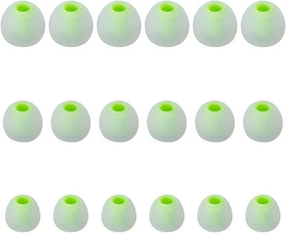 Earbud Tips Soft Silicone Earbuds Replacement Tips Fit for in-Ear Headphones(Inner Hole from 3.8mm - 4.2mm Earphones) 9 Pairs S/M/L,Transparent Green