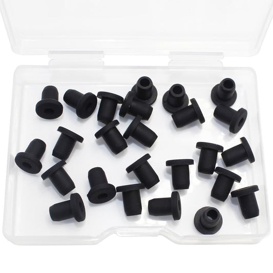 25 Pcs 3/16" Drill Hole, 1/8" ID Silicone Rubber Grommets for Wiring, Automotive Firewall Hole Plug, Small Top Hat Grommet for Vinyl Tubing in Hydroponic Irrigation System Metal Wall Drywall