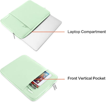 MOSISO Laptop Case 13 inch, 13 inch Laptop Sleeve Compatible with MacBook Air M4 M3 M2 M1 2025-2018 / Pro M2 M1 2025-2016, Polyester Vertical Computer Sleeve Bag with Pocket, Tea Green