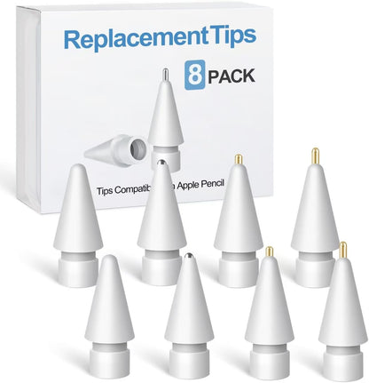 Replacement Tips for Apple Pencil Accessories - 8 Pack Mix Replacement Pencil Tips for Apple Pencil 2nd/ 1st Gen/USB-C/Pencil Pro