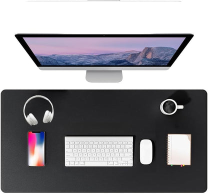 PU Leather Desk Pad Protector Gaming Mouse Pad Non Slip Desk Mat for Keyboard and Mouse Waterproof Desk Writing Pad for Office and Home Desk Accessories(Black, 47.2 * 17.7)