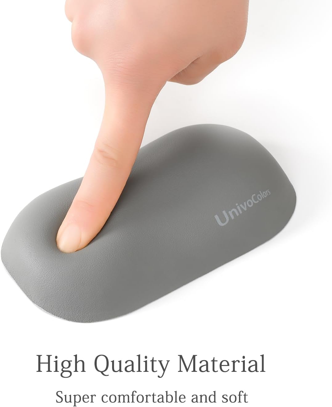 UnivoColors Design-Wave Wrist Rest, Artificial Sheepskin+Memory Foam+Ergonomic+Anti-Slip Gel, Resilience Support During Work and Gaming,Mouse Accessory,Grey