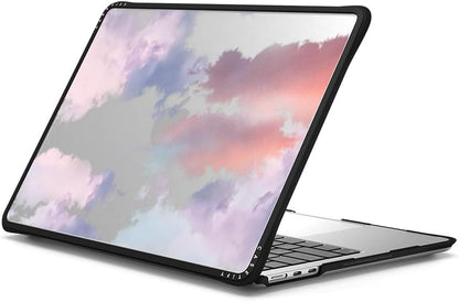 CASETiFY Impact MacBook Air 13.6" (M2-M4) Case [Cushioned Impact Corners/Scratch-Resistant/Anti-Slip Grip] - Clouds - Clear Black