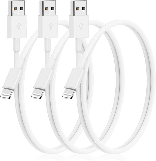 3Pack for [Apple MFi Certified] iPhone Charging Cable 0.3M-Lightning to USB Cable Wire - 1Feet iPhone USB Charger Cords for Appe iPhone 14 13 12Pro/Pro Max/Xs XR