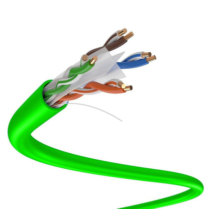 DRIPSTONE CAT6 Ethernet Cable 1000ft Bulk Network LAN Wire 23AWG Solid UTP 550MHz High-Speed Internet Cable Gaming, Streaming, Office, Home Use, Pull Box, Cat6 Bulk, Stable Connectivity - Neon Green
