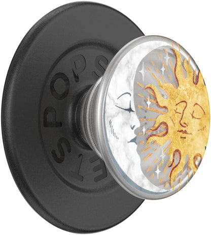 PopSockets Phone Grip for MagSafe with Kickstand, Magnetic Stand, Swappable Top, Secure Hold for iPhone MagSafe Cases, Phone & Tablet Grip - Translucent Sun and Moon