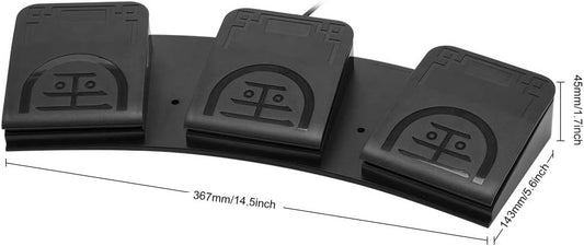 iKKEGOL Upgraded USB Triple Foot Pedal Switch Control 3 Three Key Footswitch Program Customized Computer Keyboard Mouse Game Action HID