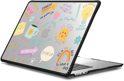 CASETiFY Impact MacBook Air 15" (M2-M4) Case [Cushioned Impact Corners/Scratch-Resistant/Anti-Slip Grip] - Keep Growing - Clear Black
