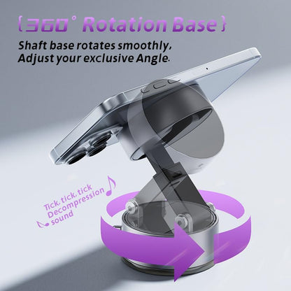 Magnetic Phone Holder for Car, [360° Rotatable] Phone Mount with Strong Suction Cup & Retractable Stand, Foldable Phone Holder for iPhone 16/15/14/13 and All Smartphone (Black)