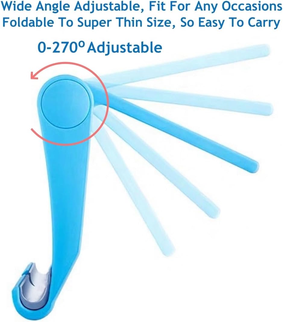 Cell Phone Stand for Desk 2 Pack Mobile Phone Holders Desktop Tablet Stand, Foldable Phone Dock Universal Adjustable Tablet Stand for Desk Compatible with Cell Phone Support (Blue+Pink)