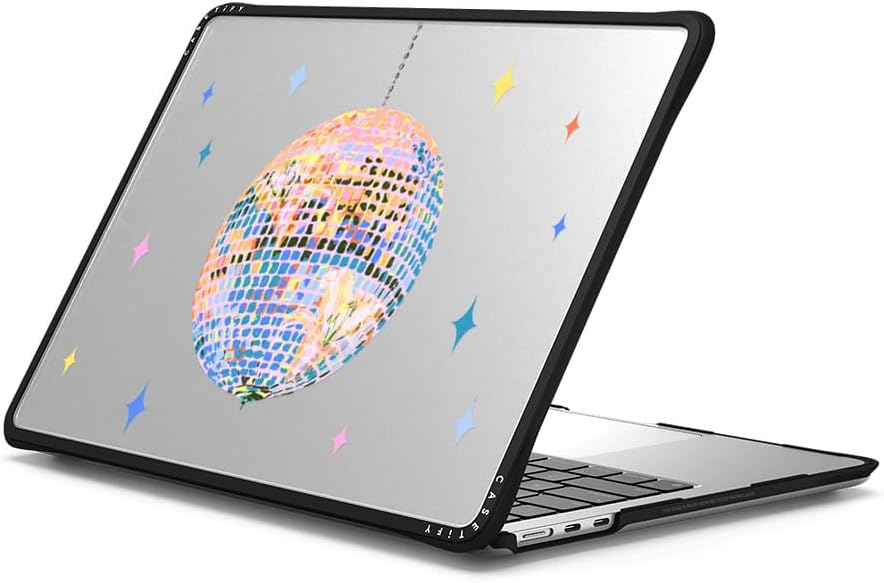 CASETiFY Impact MacBook Air 13.6" (M2-M4) Case [Cushioned Impact Corners/Scratch-Resistant/Anti-Slip Grip] - Disco - Clear Black