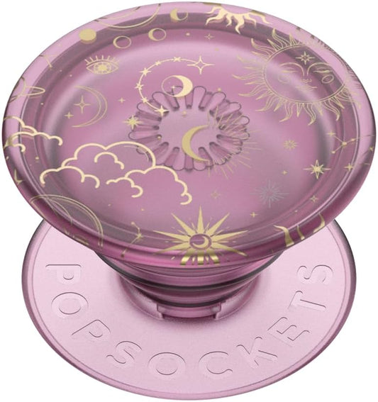 PopSockets Translucent Phone Grip with Expanding Kickstand, PopSockets for Phone, Adhesive Grip, Translucent PopGrip - Celestial Mauve