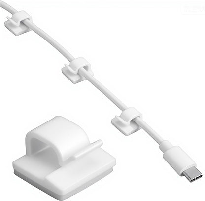 Ethernet Cable Clips Adhesive Cable Ties, 100PCS U Shape Wire Clips Organizer, Cord Management Staples for Ethernet, Wire Holders for Cords Christmas Lights, TV, PC, Desk, Wall, Car