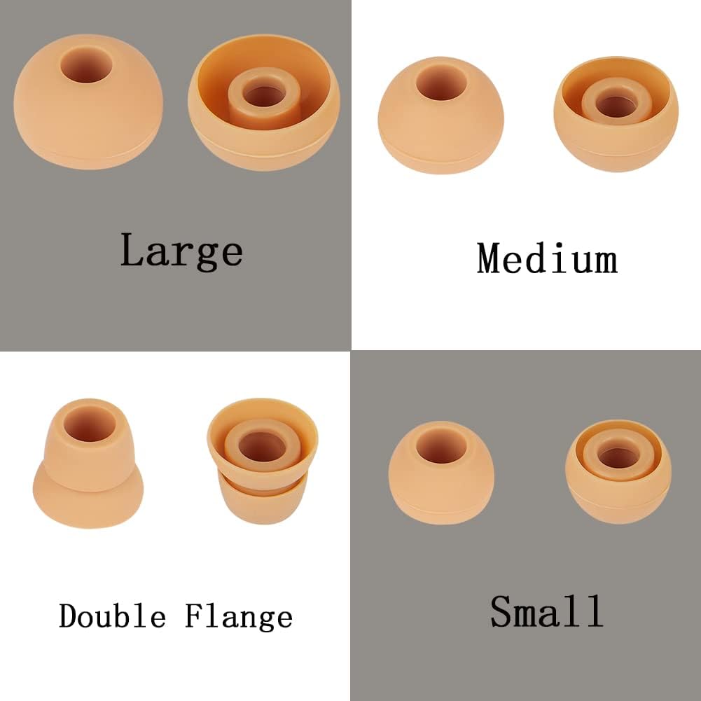 Replacement Silicone Ear Bud Tips Earbuds Cap Compatible with Powerbeats 1/2/3 Wireless Beats by Dre Headphones,4 Pairs Earbud Tips(Gold)