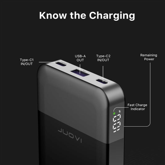 Power Bank Fast Charging 10000mAh 35W Portable Charger Small Battery Pack with PD 3.0 & QC 4.0 Type-C USB-A Input Output Lightweight Phone Charger Compatible for iPhone Samsung iPad