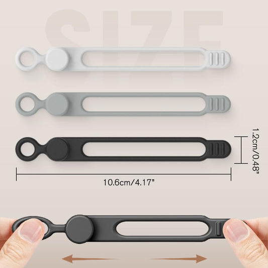 Silicone Cable Ties, Magnetic Data Cable Organizers Reusable Cable Ties Wire Organizer Adjustable Fastening Cable Straps Magnetic Silicone Cable Straps Cord Organizer for Bundling Earphone