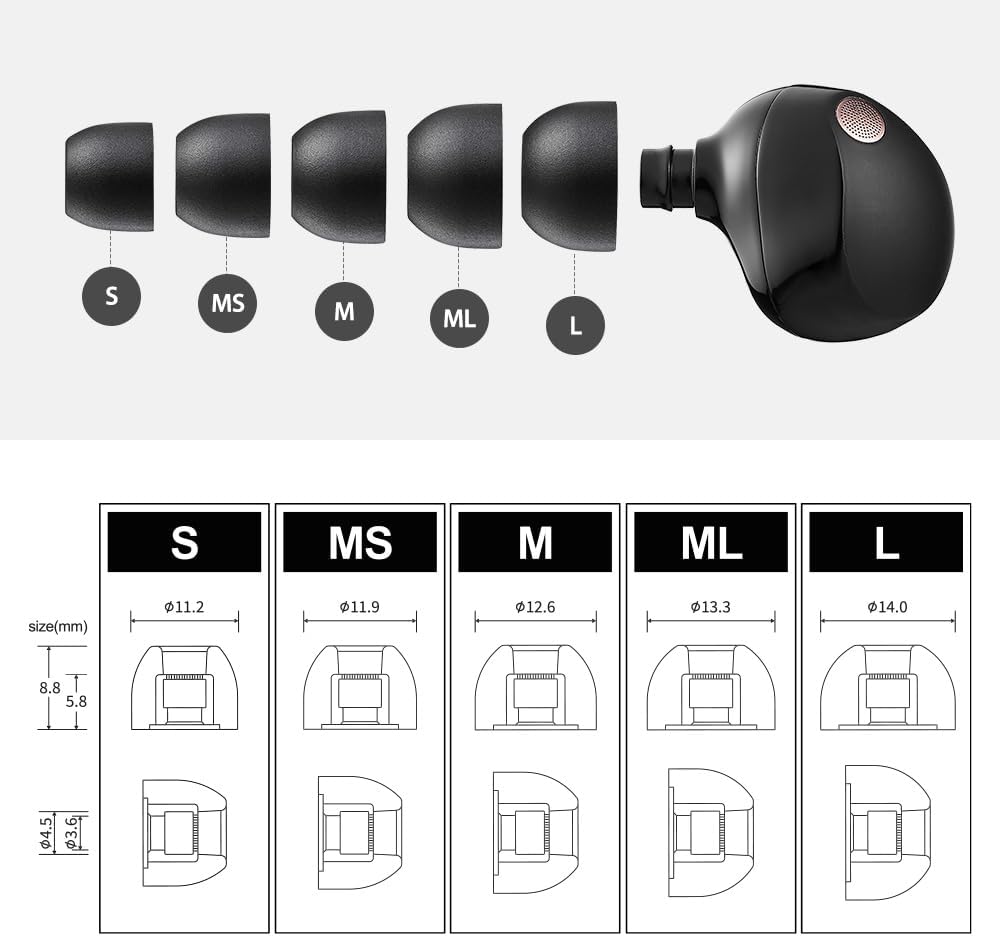 AZLA Foamax Standard (ML), Foam Earbud Tips, Memory Foam Earbud Tips for Wireless Headphones, Noise Canceling Earbuds Replacement Tips Compatible with Sony, Beats, Samsung, Skullcandy