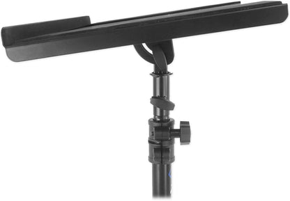 Rockville RLS68 Dual-Tray Laptop/Tablet Stand, Adjustable Height, Foldable, Portable, for DJs and Presenters