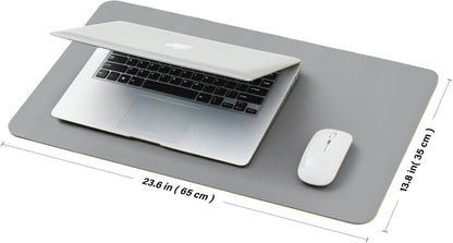 Cork Desk Mat - Small Dual-Sided Desk Pad for Office and Home - Desk Organization and Accessories - Ideal for Large Mouse Pad and Small Desk Mats on Top of Desks(Gray,23.6"x 13.8")