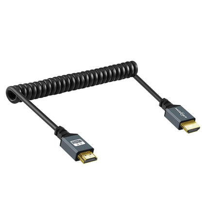 Twozoh Coiled HDMI Extender Cable - 4K UHD Support, 3D, 1080p, HDMI 2.0a/b/1.4a (Extend up to 1.5M/5FT)