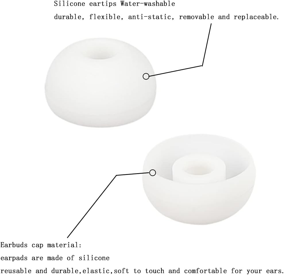 Silicone Ear Tips Earbud Replacement Tips Earbuds Eargels Earpads Earbuds Tips Compatible with Powerbeats 2/3 Wireless Beats by Dre Headphones,4 Pairs(White)