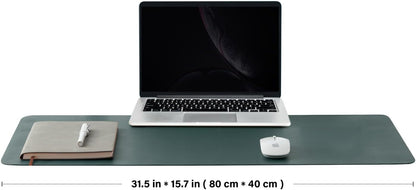 Cork Desk Mat - Dual-Sided Desk Pad for Office and Home - Desk Organization and Accessories - Ideal for Large Mouse Pad and Desk Mats on Top of Desks(Dark Green,80cmx 40cm)