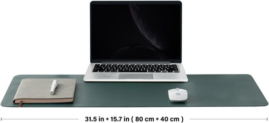 Cork Desk Mat - Dual-Sided Desk Pad for Office and Home - Desk Organization and Accessories - Ideal for Large Mouse Pad and Desk Mats on Top of Desks(Dark Green,80cmx 40cm)