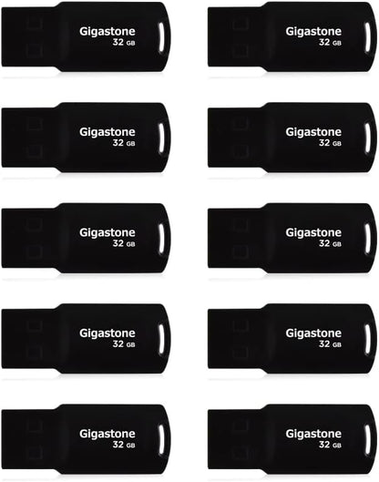 GIGASTONE V70 32GB 10-Pack USB 2.0 Flash Drive Thumb Drive Memory Stick Pen Drive Capless Design Pen Drive