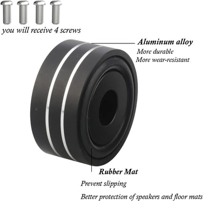 Tertullus 4 Pcs HiFi Speaker Isolation Feet 40x20mm Aluminum Speaker Spike Pad for Turntable, Subwoofers, Amplifier, HiFi Devices, Dac, Recorder, Cd (Black)