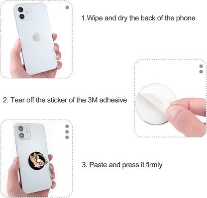 Bonoma Phone Ring Holder, 3 Pack Universal Finger Ring Stand Grip Kickstand Ring for All Smartphones (Butterfly B)