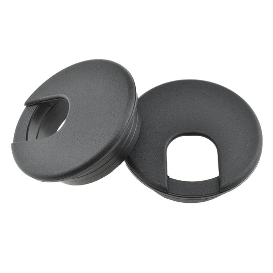 HAHIYO 2Pcs 2Inch/50mm Black ABS Plastic U-Shaped Desk Grommet Wire Grommet Cable Management Cord Hole Cover Desk Wire Hole Insert Wire Organizer for Computer Office Home School Equipment Systems