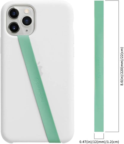Sinjimoru Stretchable Silicone Phone Strap, Flexible and Elastic Grip Holder for iPhone & Android, Secure Phone Loops Finger Grip with Wireless Charging Support Sinji Loop Mint
