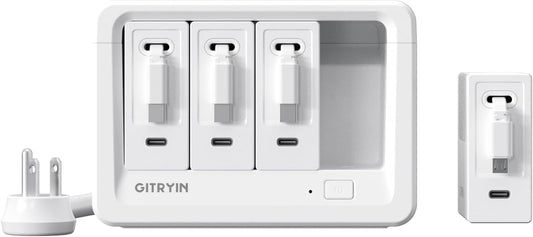 Gitryin 1 Micro USB Retractable Wall Charge and 11-in-1 Desktop Charging Station with 3 Type-C Retractable Wall Chargers