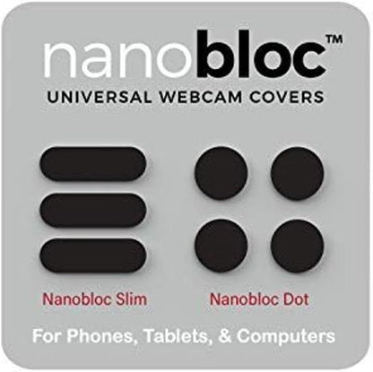 Camera Blocker for Phone & Laptop - 7-Piece, Black - Nano Suction Reusable Slide Covers & Camera Privacy Slider Dots & Bars