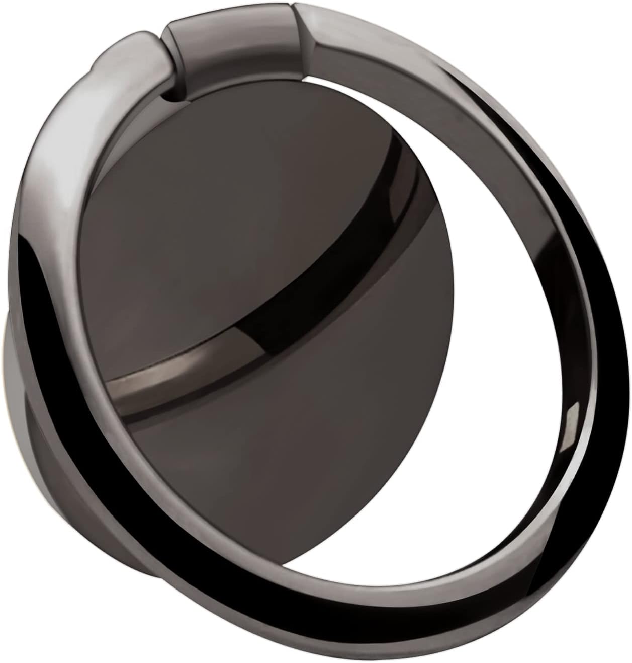 Metal Cell Phone Ring Holder Finger Ring Stand, 360 Degree Rotation Ring Kickstand Grip Holder for Magnetic Car Mount, Black