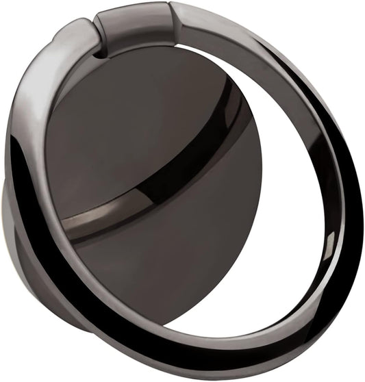 Metal Cell Phone Ring Holder Finger Ring Stand, 360 Degree Rotation Ring Kickstand Grip Holder for Magnetic Car Mount, Black
