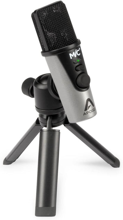 Apogee MiC Plus - Studio Quality USB Microphone with Cardioid Condenser Mic Capsule, Built In Mic Pre-Amp & Zero-Latency Headphone Output